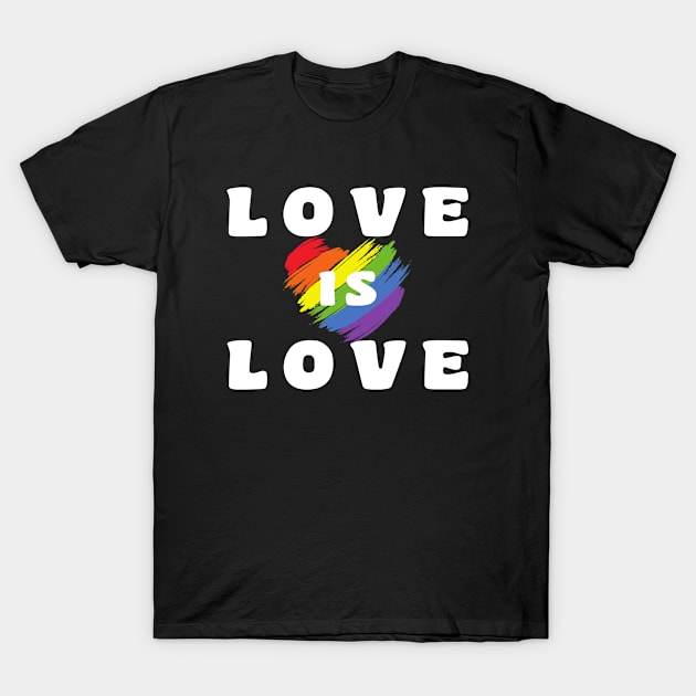 LGBT Gay Pride Gift Love Is Love Rainbow Heart T-Shirt by ExprezzDesigns